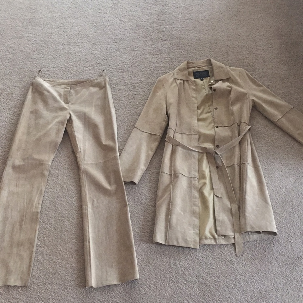Suede pant suit